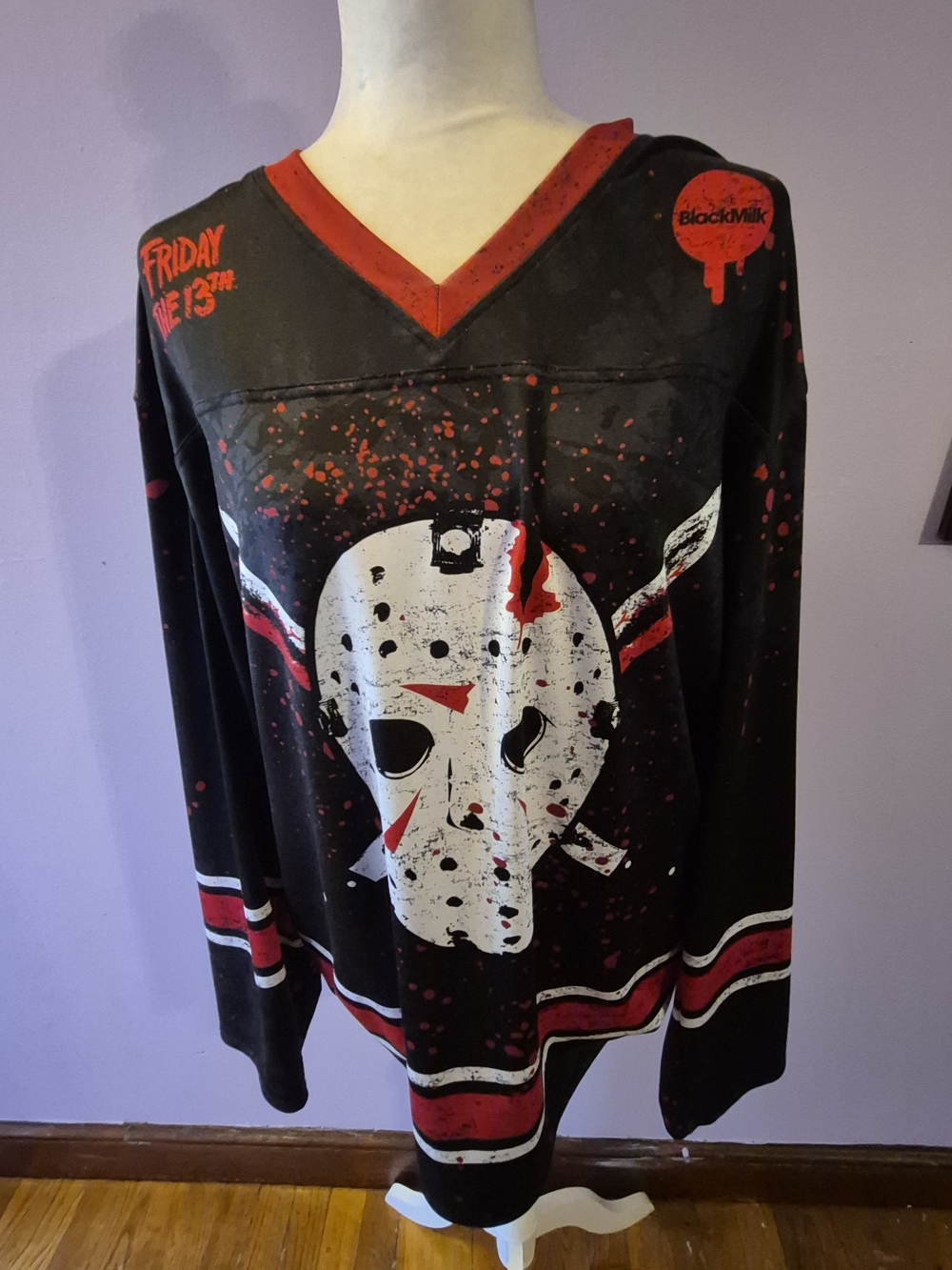 BlackMilk Kids Black & Red 'Friday the 13th' Graphic Long Sleeve Top